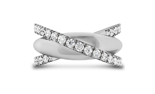 A triple row diamond ring from Hearts on Fire, available at Chrono Jewelry.